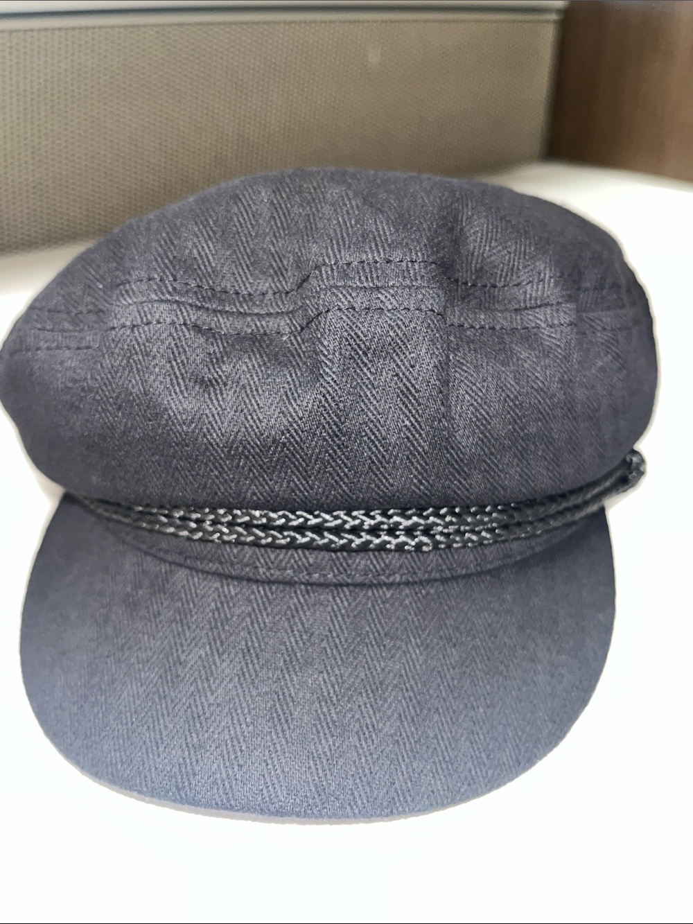 Brixton Black Herringbone Fisherman Cap size small
